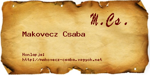 Makovecz Csaba névjegykártya