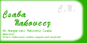 csaba makovecz business card